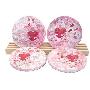 Coasters for Valentine's Day and Beyond. Hand Cecorated 4" Waterproof